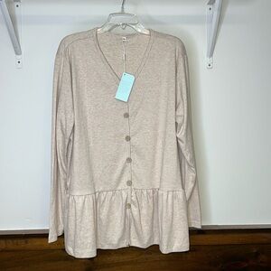 NWT Amazon Wiholl Tan Peplum Top-‎ 2XL